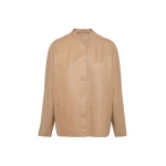 Yves Salomon Supple Lambskin Shirt in Beige | Women | Coveti
