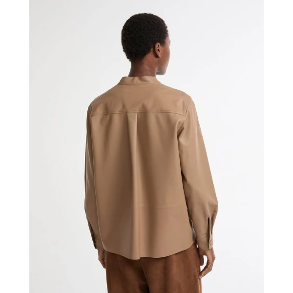 Yves Salomon Supple Lambskin Shirt in Beige | Shirts | Coveti