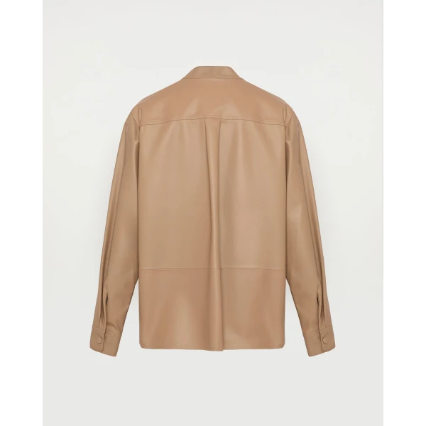 Yves Salomon Supple Lambskin Shirt in Beige | Shirts | Coveti