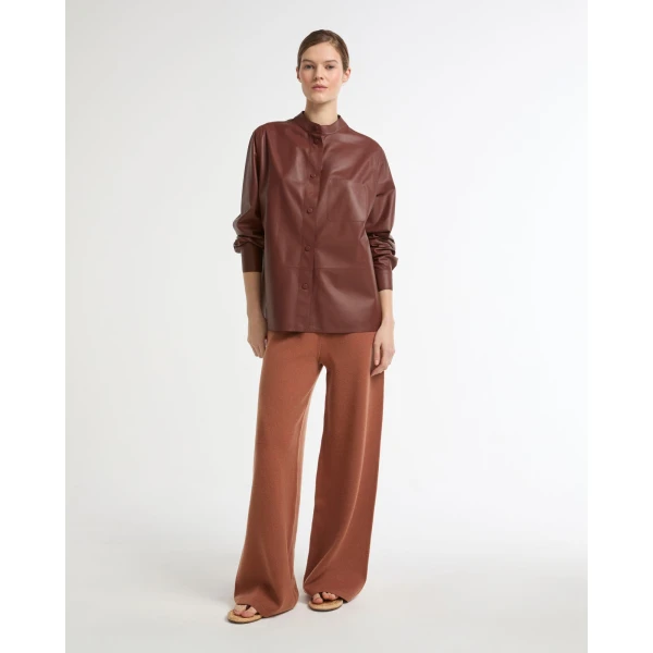 Yves Salomon Supple Lambskin Shirt in Bordeaux | Shirts | Coveti