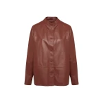 Yves Salomon Supple Lambskin Shirt in Bordeaux | Women | Coveti