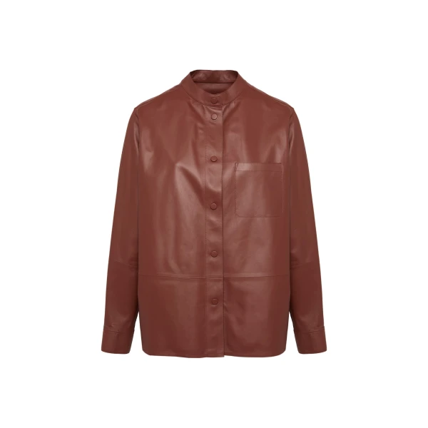 Supple Lambskin Shirt in Bordeaux