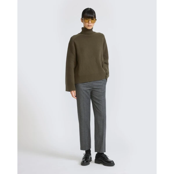 Yves Salomon Tailored Cashmere Wool Suit Trousers in Grey | Pants | Coveti