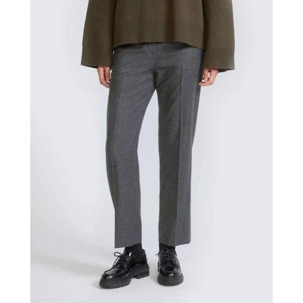 Yves Salomon Tailored Cashmere Wool Suit Trousers in Grey | Pants | Coveti