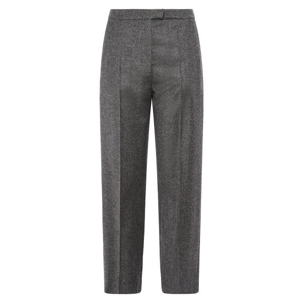 Yves Salomon Tailored Cashmere Wool Suit Trousers in Grey | Pants | Coveti