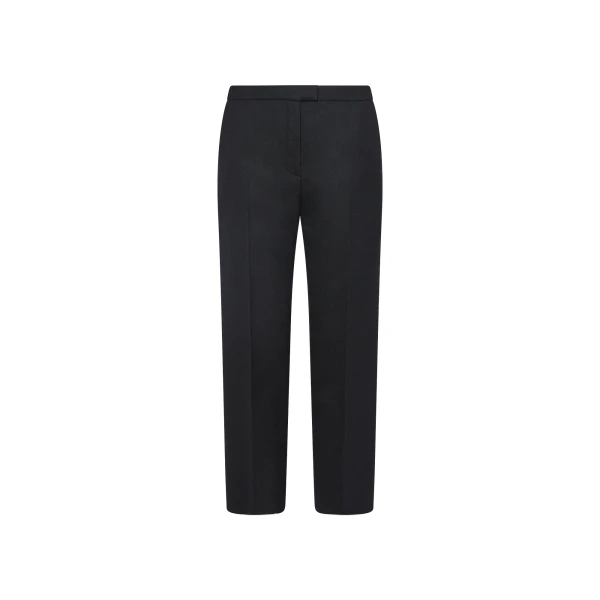 Yves Salomon Tailored Wool Trousers in Black | Tailored pants | Coveti
