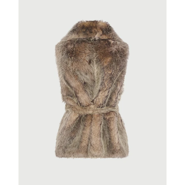Yves Salomon Toscana Lamb Fur-Effect Sleeveless Gilet in Grey | Vests | Coveti