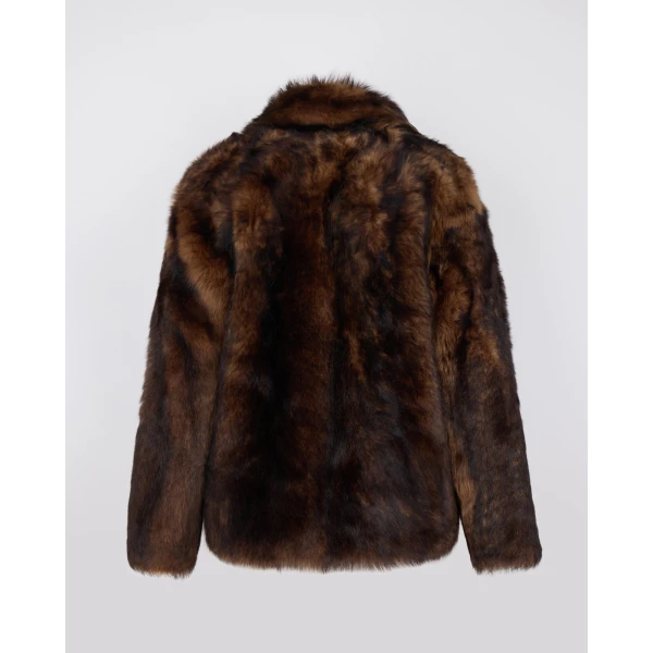Yves Salomon Toscana Lambskin Shearling Pea Coat in Dark Brown | Shearling Coat | Coveti