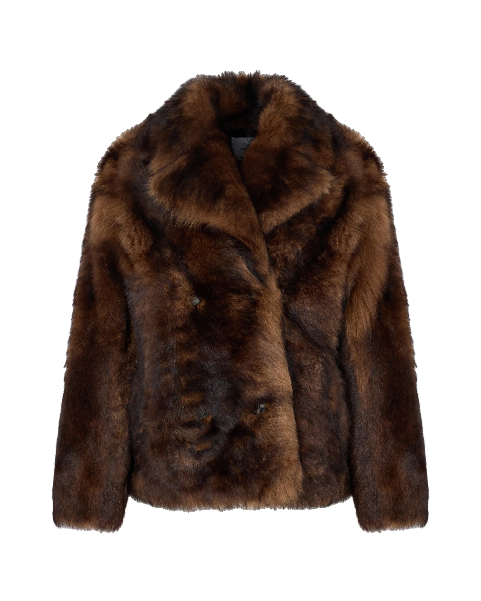 Yves Salomon Toscana Lambskin Shearling Pea Coat in Dark Brown Yves Salomon Toscana Lambskin Shearling Pea Coat in Dark Brown | Shearling Coat | Coveti