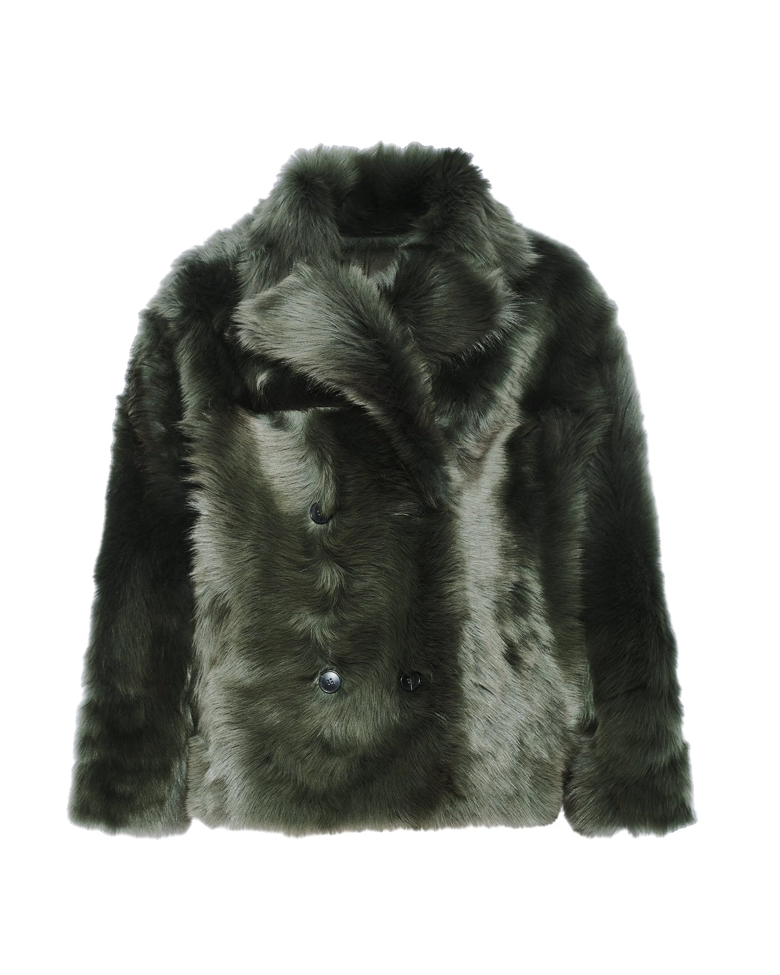 Yves Salomon Toscana Lambskin Shearling Pea Coat in Dark Green Yves Salomon Toscana Lambskin Shearling Pea Coat in Dark Green | Shearling Coat | Coveti