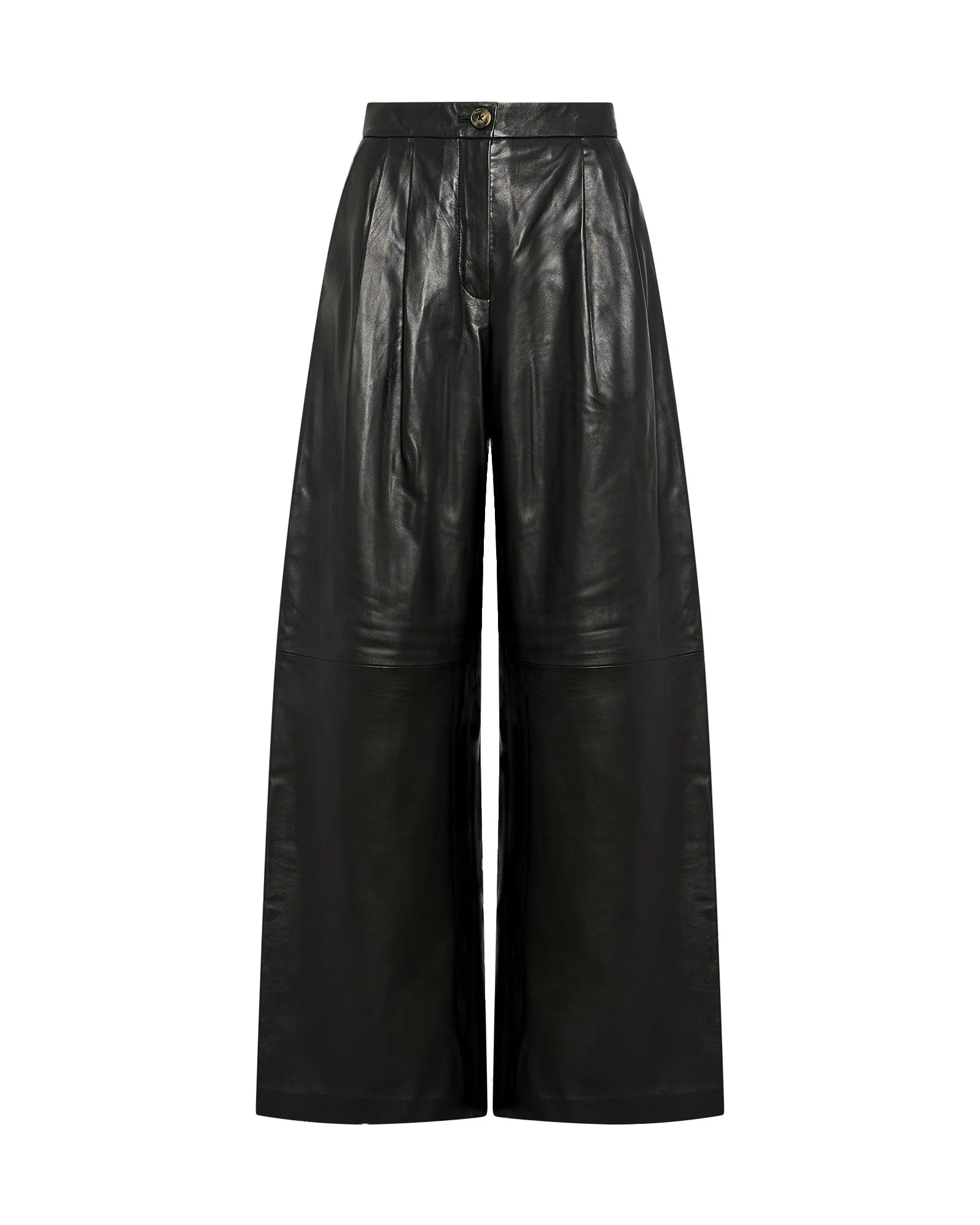 Yves Salomon Wide Lambskin Leather Trousers in Black Yves Salomon Wide Lambskin Leather Trousers in Black | Wide leg pants | Coveti
