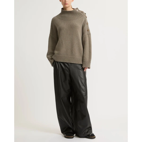 Yves Salomon Wide-Leg Trousers in Thin Lambskin Leather in Black | Wide leg pants | Coveti