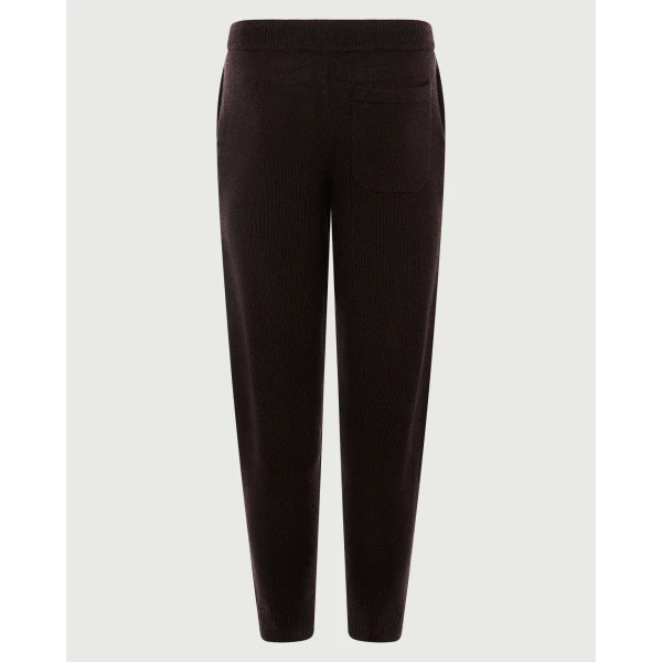 Yves Salomon Wool and Cashmere Knit Jogging Trousers in Brown | Men's Trousers | Coveti