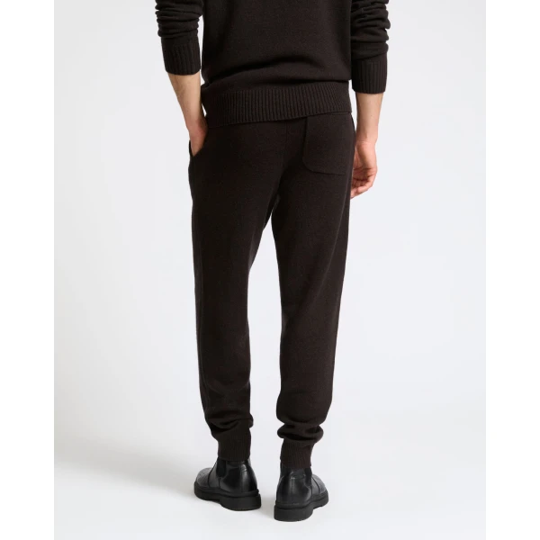 Yves Salomon Wool and Cashmere Knit Jogging Trousers in Brown | Men's Trousers | Coveti