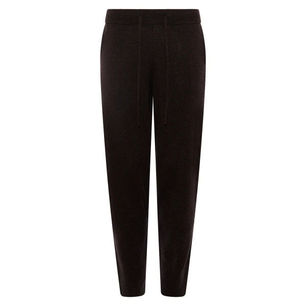 Yves Salomon Wool and Cashmere Knit Jogging Trousers in Brown | Men's Trousers | Coveti