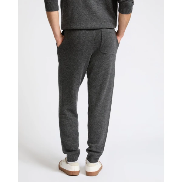 Yves Salomon Wool and Cashmere Knit Jogging Trousers in Grey Marl | Men's Trousers | Coveti