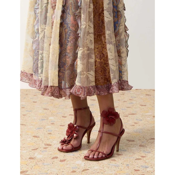 Zimmermann Belara Sandal 85 in Red | Sandals | Coveti, view 2
