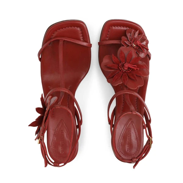 Zimmermann Belara Sandal 85 in Red | Sandals | Coveti, view 4