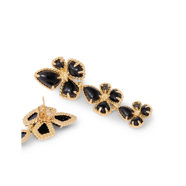Zimmermann Bloom Large Dangles in Black | Earrings | Coveti, view 3