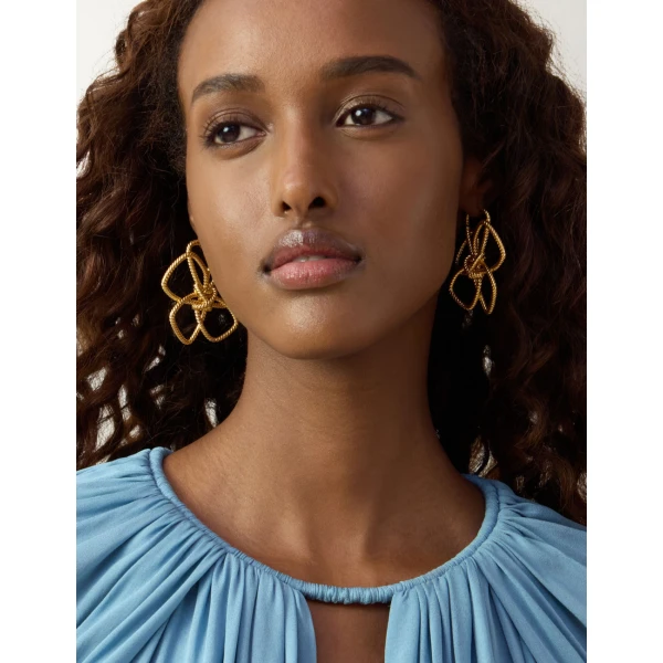 Zimmermann Bloom Maxi Hoops in Gold, view 2