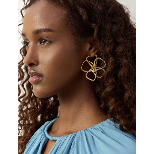 Zimmermann Bloom Maxi Hoops in Gold, view 4