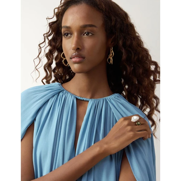Zimmermann Bloom Maxi Hoops in Gold, view 6