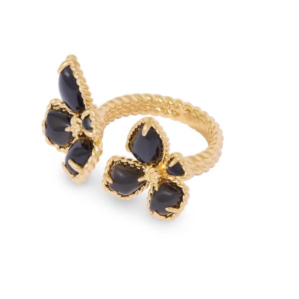 Zimmermann Bloom Toi et Moi Ring in Black | Rings | Coveti, view 3