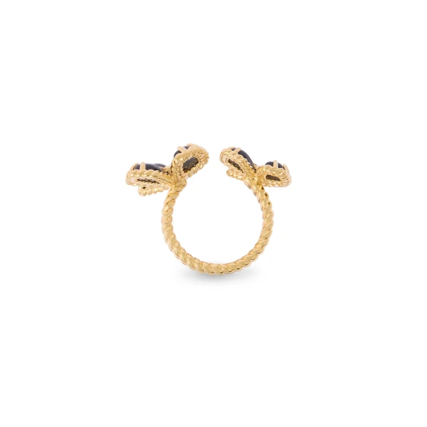 Zimmermann Bloom Toi et Moi Ring in Black | Rings | Coveti, view 4