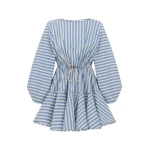 Zimmermann Boat Neck Mini Dress in Blue | Mini Dresses | Coveti