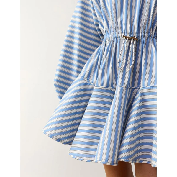 Zimmermann Boat Neck Mini Dress in Blue | Mini Dresses | Coveti, view 5