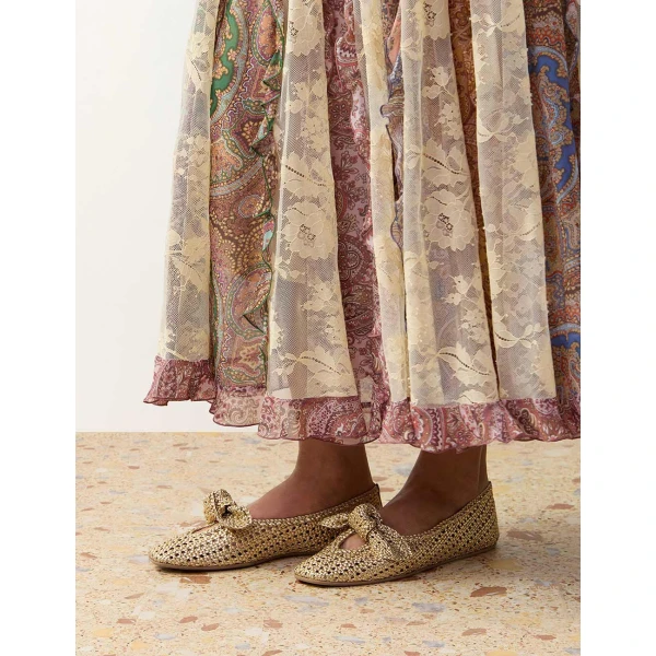 Zimmermann Carousel Ballerina in Metallic | Flats | Coveti, view 2