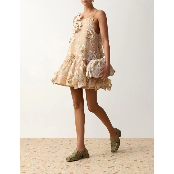 Zimmermann Clash Applique Mini Dress in Multicolour | Mini Dresses | Coveti, view 3