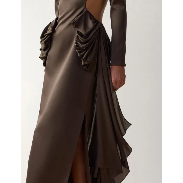Zimmermann Clash Bow Maxi Dress in Beige | Maxi Dresses | Coveti, view 5