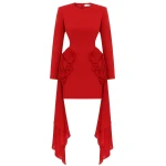 Zimmermann Clash Bow Mini Dress in Red | Mini Dresses | Coveti