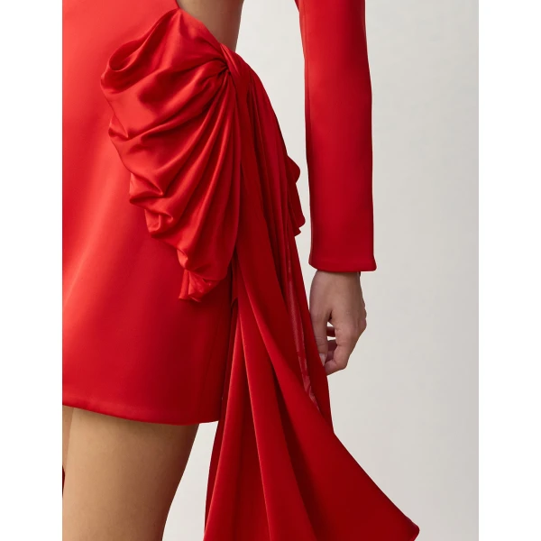 Zimmermann Clash Bow Mini Dress in Red | Mini Dresses | Coveti, view 5