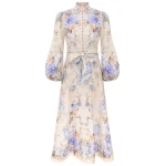Zimmermann Clash Button Midi Dress