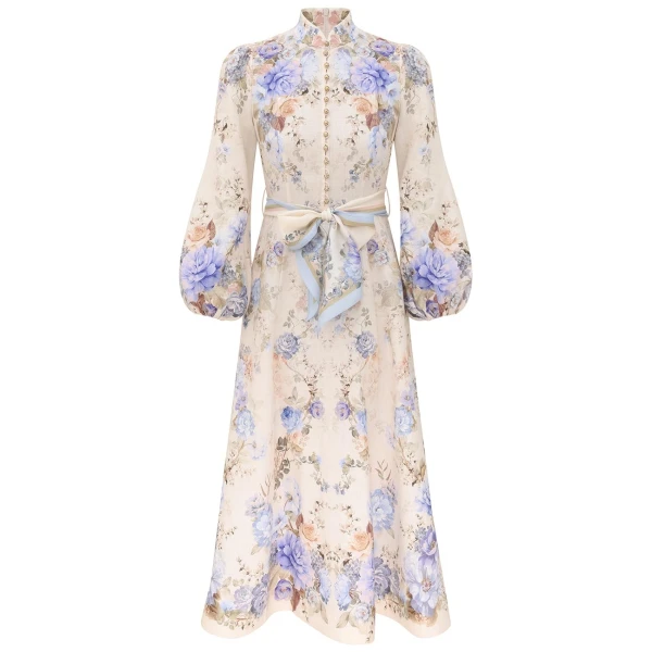Clash Button Midi Dress