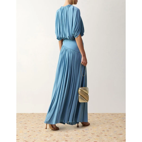 Zimmermann Clash Caped Blouse in Blue | Tops | Coveti, view 4