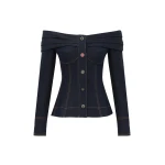 Zimmermann Clash Denim Boatneck Top in Blue | Tops | Coveti