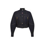 Zimmermann Clash Denim Cropped Jacket in Blue | Jackets | Coveti