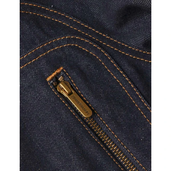 Zimmermann Clash Denim Cropped Jacket in Blue | Jackets | Coveti, view 6