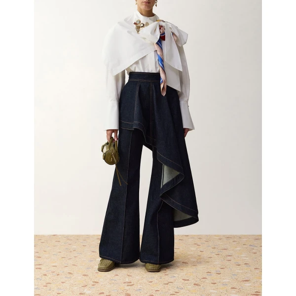 Zimmermann Clash Denim Peplum Flare Jean in Blue | Denim | Coveti, view 2