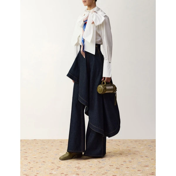 Zimmermann Clash Denim Peplum Flare Jean in Blue | Denim | Coveti, view 3