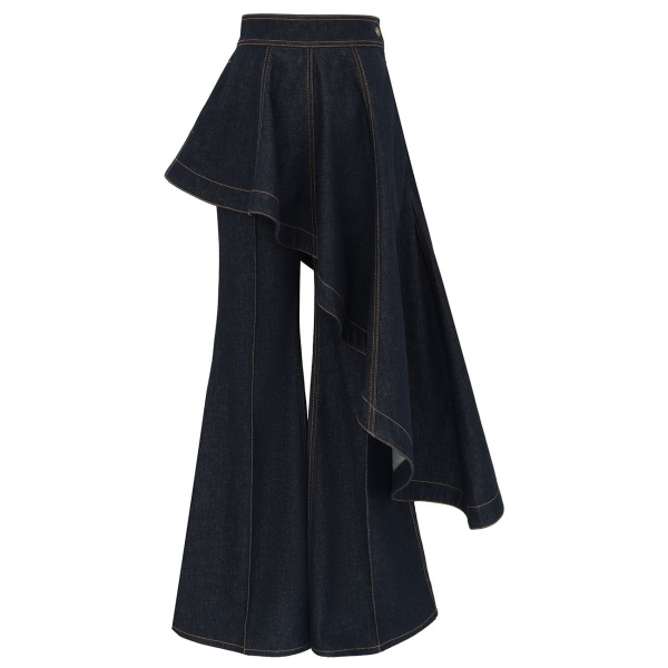 Clash Denim Peplum Flare Jean