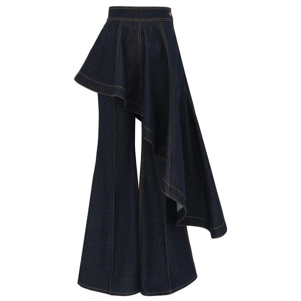 Clash Denim Peplum Flare Jean