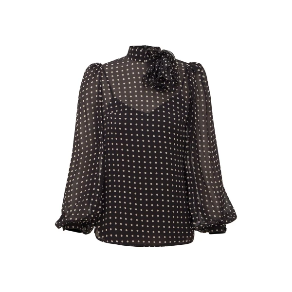Clash Dot Drape Tie Top