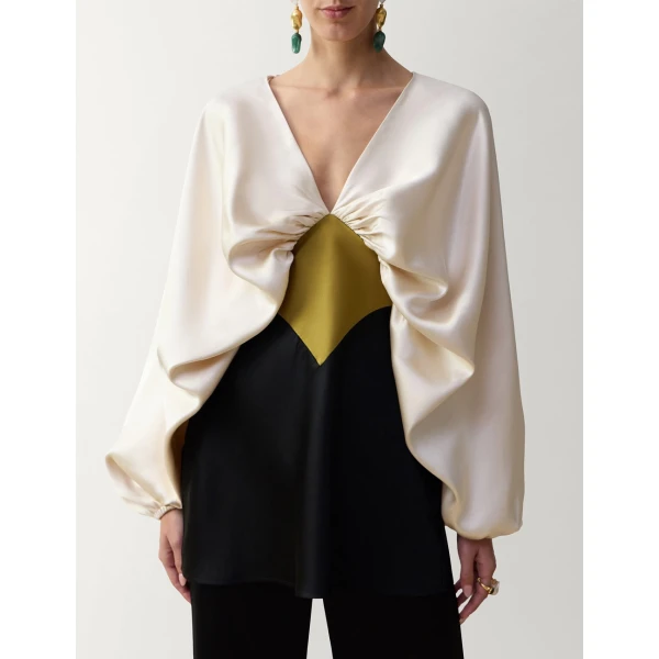 Zimmermann Clash Drape Tunic in Multicolour | Tops | Coveti, view 2