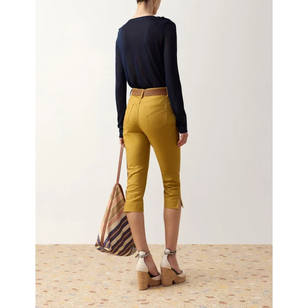 Zimmermann Clash Drill Capri Pant in Yellow | Pants | Coveti, view 4