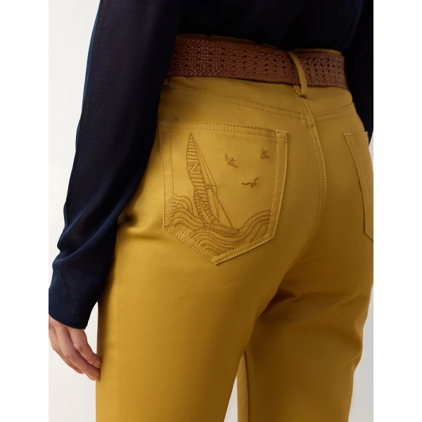 Zimmermann Clash Drill Capri Pant in Yellow | Pants | Coveti, view 5