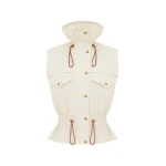 Zimmermann Clash Drill Drawstring Vest in Ivory | Vests | Coveti